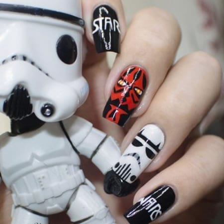 decoração de unhas artísticas star wars