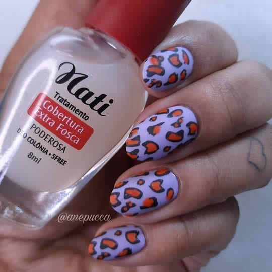 esmaltação fosca animal print