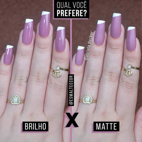 unhas decoradas rosa nude com francesinha espanhola branca