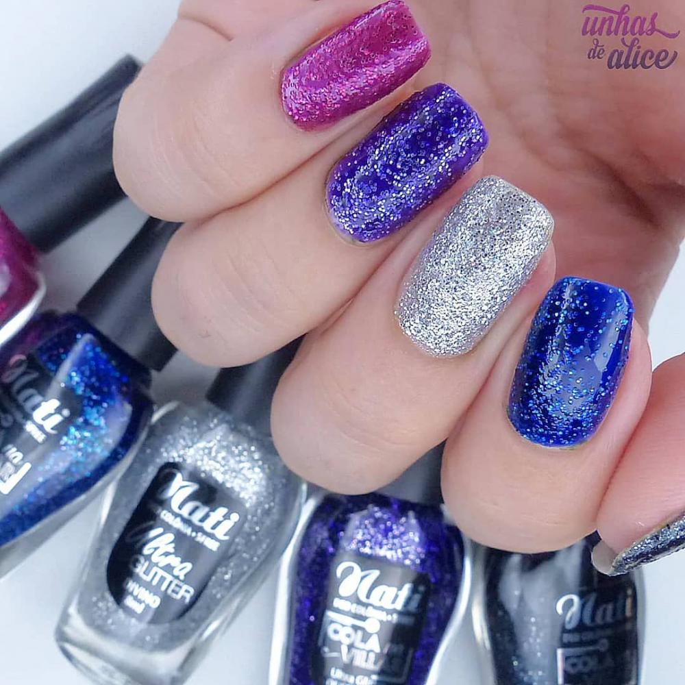 esmaltação com glitter