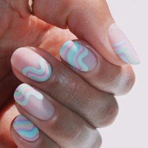nails art abstract nails rainbow 1