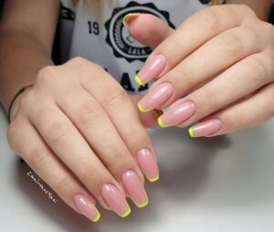 nails art french nails nude neon unhas bailarina 