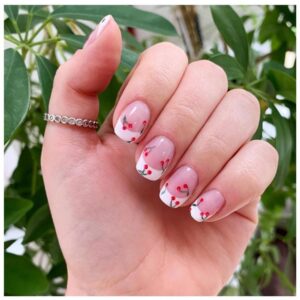 nails art minimal nails cherry cereja 1