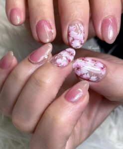 nails art realistic flowers flores realistas rosa 1