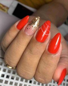 Unhas vermelhas com esmaltação em gel