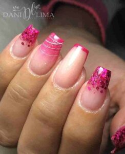 Unhas de gel decoradas com encapsulamento