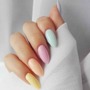 Unhas decoradas esmalte cor pastel