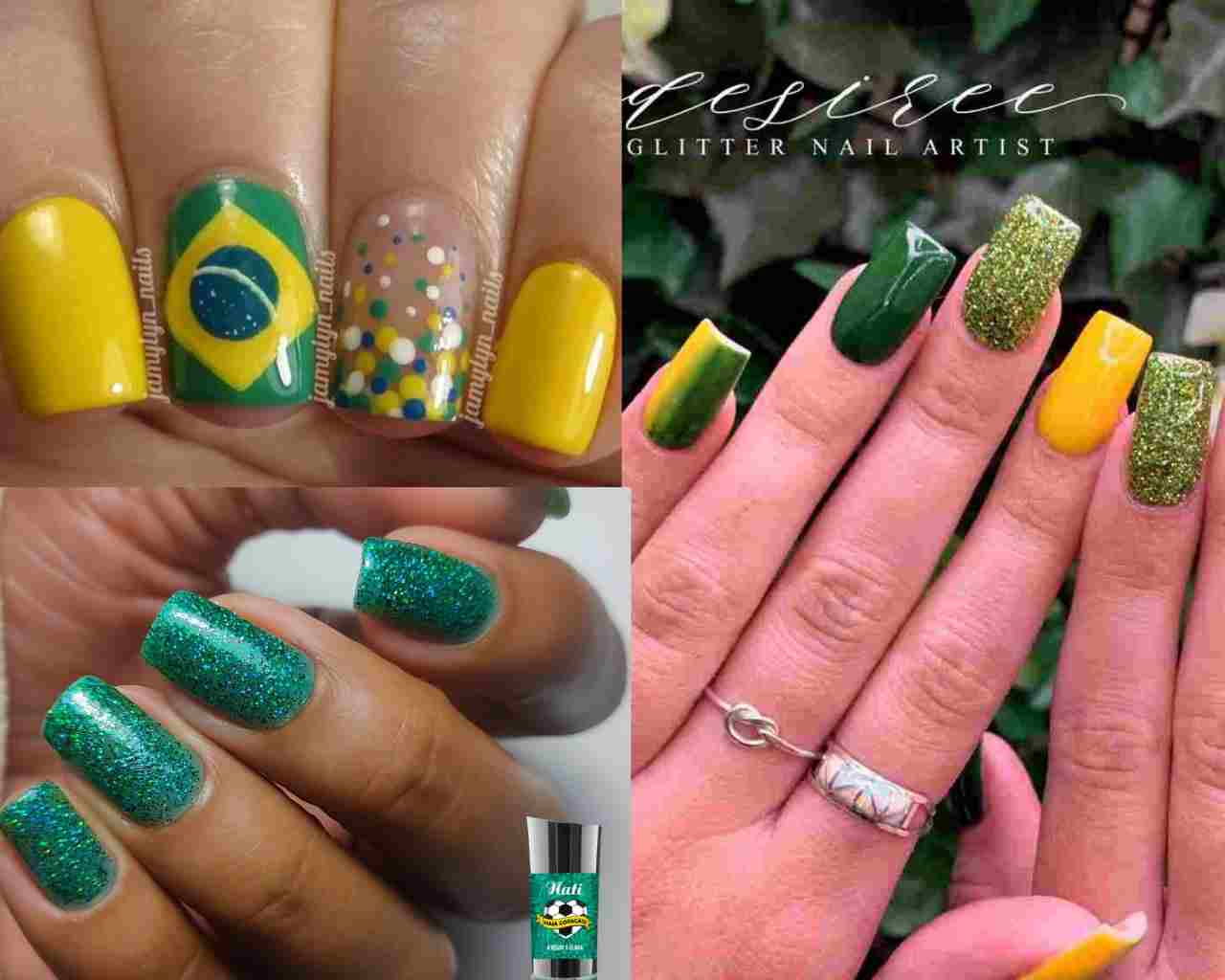 Unhas verde e amarelo